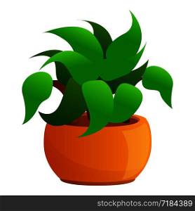 Garden plant pot icon. Cartoon of garden plant pot vector icon for web design isolated on white background. Garden plant pot icon, cartoon style