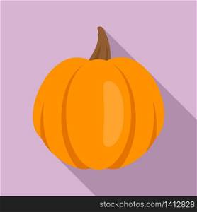 Garden pumpkin icon. Flat illustration of garden pumpkin vector icon for web design. Garden pumpkin icon, flat style