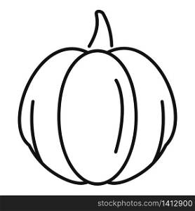 Garden pumpkin icon. Outline garden pumpkin vector icon for web design isolated on white background. Garden pumpkin icon, outline style