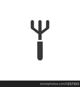 Garden rake. Isolated icon. Spring glyph vector illustration