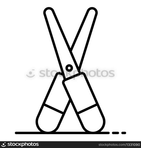 Garden scissors icon. Outline garden scissors vector icon for web design isolated on white background. Garden scissors icon, outline style