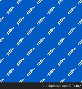 Garden shears pattern repeat seamless in blue color for any design. Vector geometric illustration. Garden shears pattern seamless blue