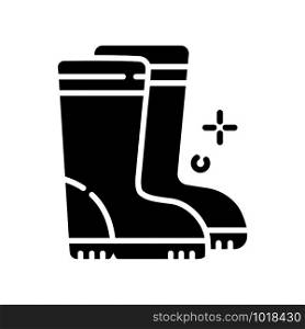 Garden shoes or footwear. Farming, gardening and landscaping, law care service glyph icon - isolated simple sign with boots on white background, vector symbol for web, application. Lawn Care Vector
