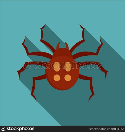 Garden spider icon. Flat illustration of garden spider vector icon for web design. Garden spider icon, flat style