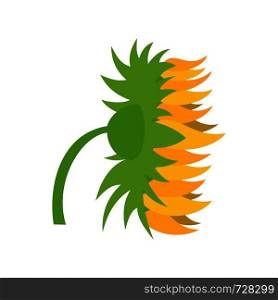Garden sunflower icon. Flat illustration of garden sunflower vector icon for web. Garden sunflower icon, flat style
