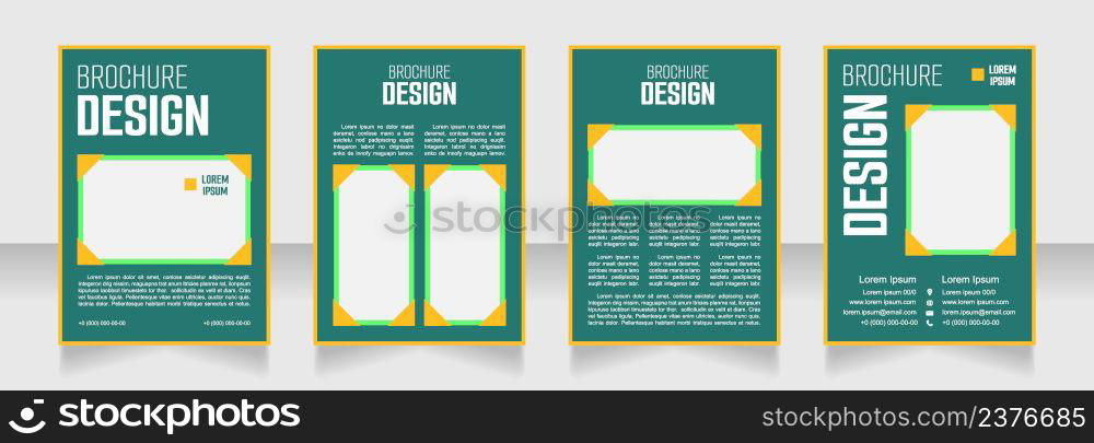 Garden supplies blank brochure design. Template set with copy space for text. Premade corporate reports collection. Editable 4 paper pages. Smooch Sans Light, Bold, Arial Regular fonts used. Garden supplies blank brochure design