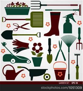 Garden tools set. Vector stock illustration. Vector stock illustration