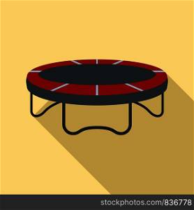 Garden trampoline icon. Flat illustration of garden trampoline vector icon for web design. Garden trampoline icon, flat style