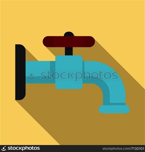 Garden water tap icon. Flat illustration of garden water tap vector icon for web design. Garden water tap icon, flat style
