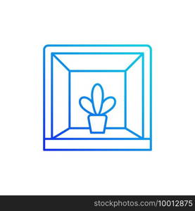 Garden windows gradient linear vector icon. Outward projecting from wall. Light penetration into living space. Thin line color symbols. Modern style pictogram. Vector isolated outline drawing. Garden windows linear vector icon