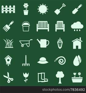 Gardening color icons on green background, stock vector