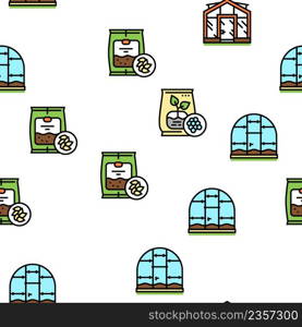 Gardening Equipment Collection Icons Set Vector. Glass And Polycarbonate Greenhouse Construction, Gardening Tool And Instrument Black Contour Illustrations. Gardening Equipment Collection Icons Set Vector
