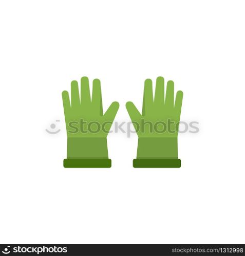 Gardening gloves. Flat color icon. Isolated clothing vector illustration