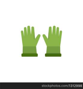 Gardening gloves. Flat color icon. Isolated clothing vector illustration