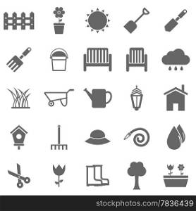 Gardening icons on white background, stock vector