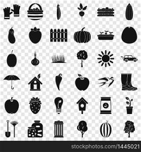 Gardening icons set. Simple style of 36 gardening vector icons for web for any design. Gardening icons set, simple style