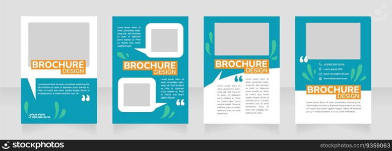 Gardening leisure blank brochure design. Template set with copy space for text. Premade corporate reports collection. Editable 4 paper pages. Nunito ExtraBold, SemiBold, Regular fonts used. Gardening leisure blank brochure design