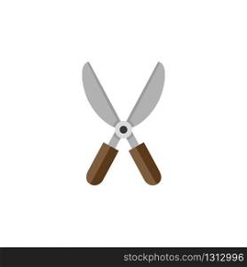 Gardening shears. Flat color icon. Isolated tool vector illustration