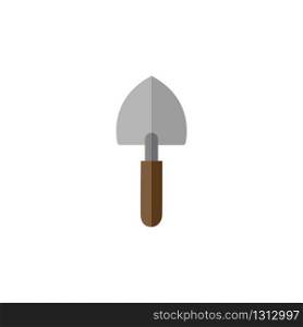 Gardening shovel. Flat color icon. Isolated tool vector illustration