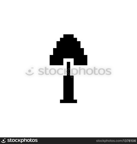 Gardening shovel. Pixel icon. Isolated tool vector illustration