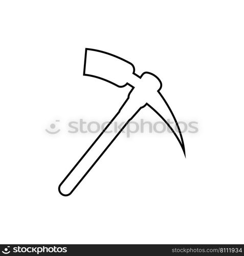 gardening tool logo illustration design. hoe logo stock illustration design