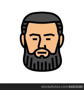 garibaldi beard hair style color icon vector. garibaldi beard hair style sign. isolated symbol illustration. garibaldi beard hair style color icon vector illustration