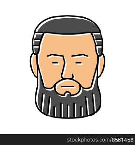 garibaldi beard hair style color icon vector. garibaldi beard hair style sign. isolated symbol illustration. garibaldi beard hair style color icon vector illustration
