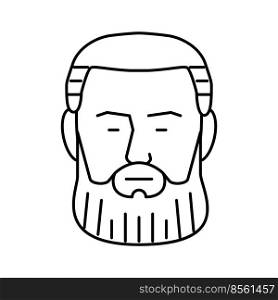 garibaldi beard hair style line icon vector. garibaldi beard hair style sign. isolated contour symbol black illustration. garibaldi beard hair style line icon vector illustration