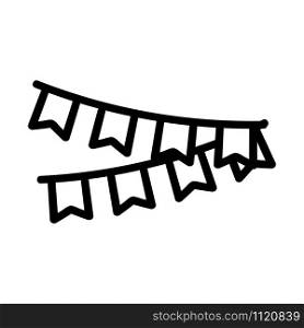 Garlands to decorate the icon vector. A thin line sign. Isolated contour symbol illustration. Garlands to decorate the icon vector. Isolated contour symbol illustration