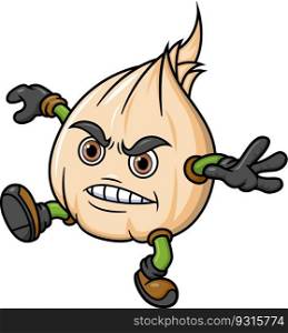 Garlic cartoon character mascot design