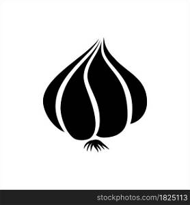 Garlic Icon, Common Seasoning Vegetable Icon Vector Art Illustration