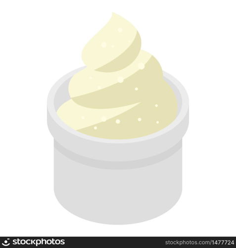Garlic sauce icon. Isometric of garlic sauce vector icon for web design isolated on white background. Garlic sauce icon, isometric style