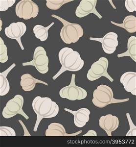 Garlic seamless pattern. Vector background garlic vegetable&#xA;