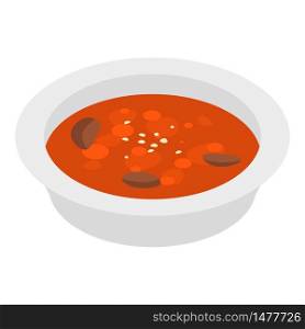 Garlic soup icon. Isometric of garlic soup vector icon for web design isolated on white background. Garlic soup icon, isometric style