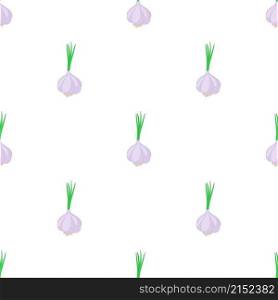 Garlic with fresh green sprout pattern seamless background texture repeat wallpaper geometric vector. Garlic with fresh green sprout pattern seamless vector