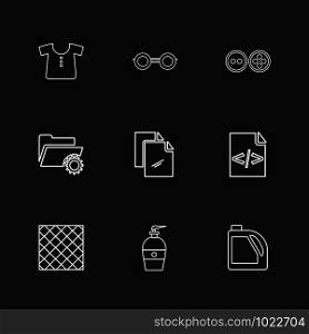 garmets , code , folder , hardware , tools ,labour , constructions , icon, vector, design, flat, collection, style, creative, icons , electronics ,