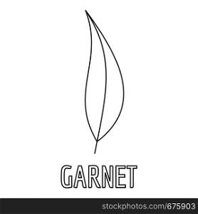 Garnet leaf icon. Outline illustration of garnet leaf vector icon for web. Garnet leaf icon, outline style.