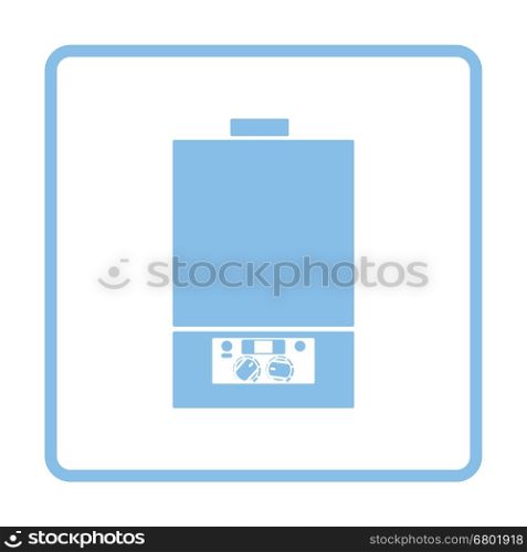 Gas boiler icon. Blue frame design. Vector illustration.