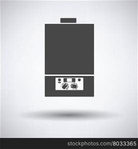 Gas boiler icon on gray background, round shadow. Vector illustration.