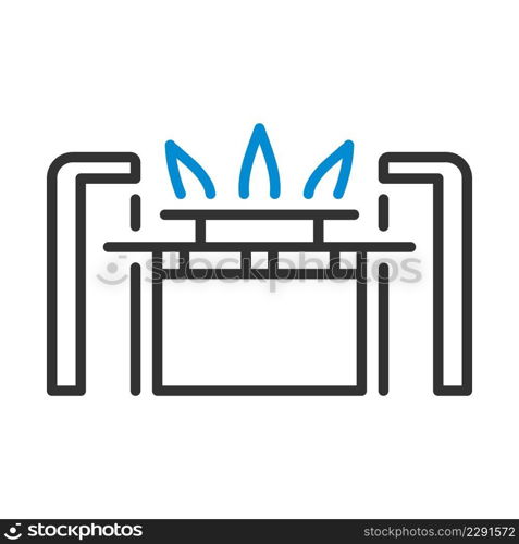 Gas Burner Icon. Editable Bold Outline With Color Fill Design. Vector Illustration.