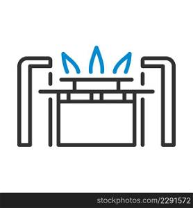 Gas Burner Icon. Editable Bold Outline With Color Fill Design. Vector Illustration.