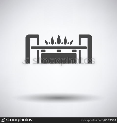 Gas burner icon on gray background, round shadow. Vector illustration.