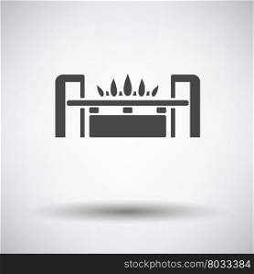 Gas burner icon on gray background, round shadow. Vector illustration.