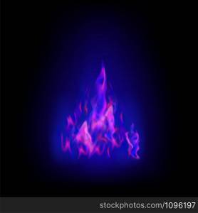 Gas Burning Fire with Flying Embers on Blurred Black Background.. Gas Burning Firewith Flying Embers on Blurred Black Background