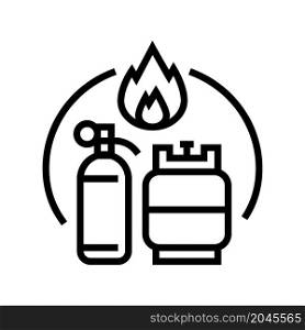 gas container line icon vector. gas container sign. isolated contour symbol black illustration. gas container line icon vector illustration