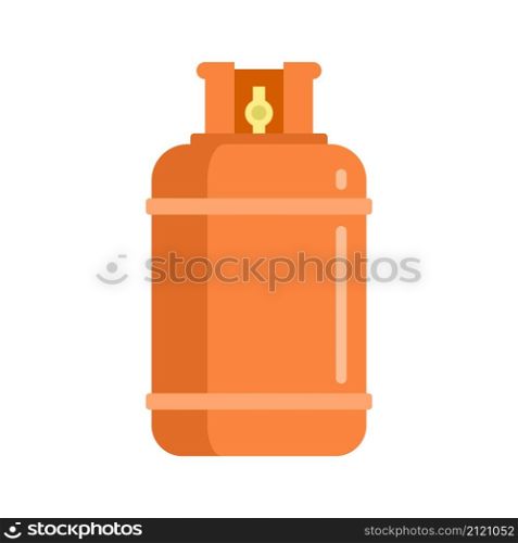 Gas cylinder bottle icon. Flat illustration of gas cylinder bottle vector icon isolated on white background. Gas cylinder bottle icon flat isolated vector