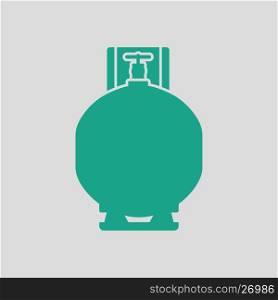 Gas cylinder icon. Gray background with green. Vector illustration.