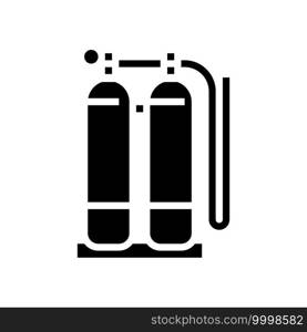 gas cylinders for welding glyph icon vector. gas cylinders for welding sign. isolated contour symbol black illustration. gas cylinders for welding glyph icon vector illustration