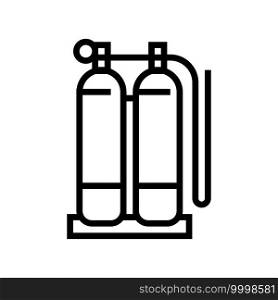 gas cylinders for welding line icon vector. gas cylinders for welding sign. isolated contour symbol black illustration. gas cylinders for welding line icon vector illustration