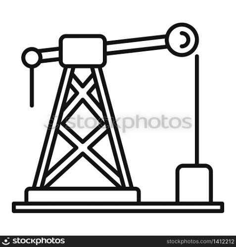 Gas derrick icon. Outline gas derrick vector icon for web design isolated on white background. Gas derrick icon, outline style